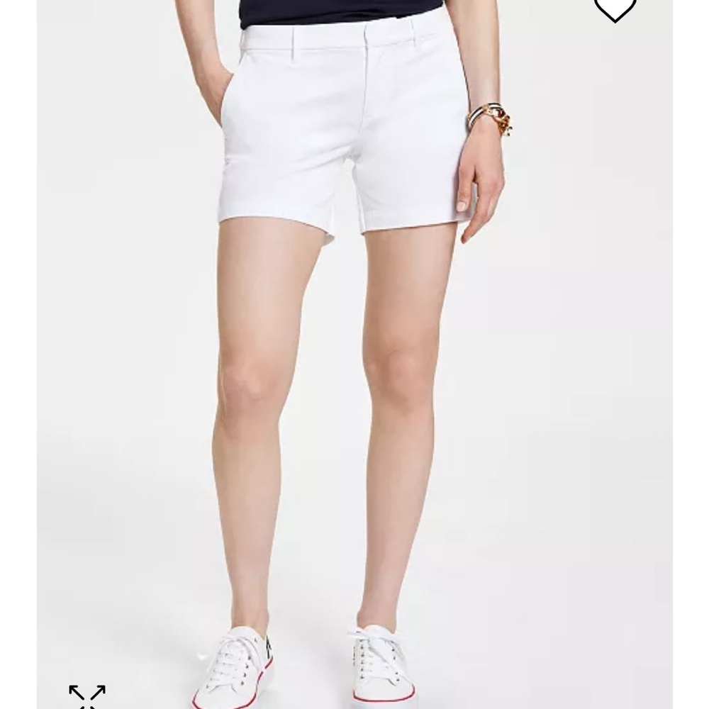 Tommy Hilfiger Preppy Stretch Cotton Hollywood Shorts White 5” Inseam Size 12
